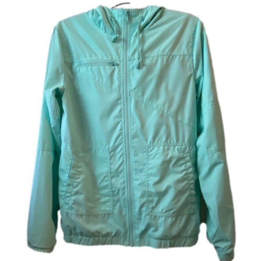 Volcom Hooded Enemy Stone Windbreaker in light blue Sz 8/XS